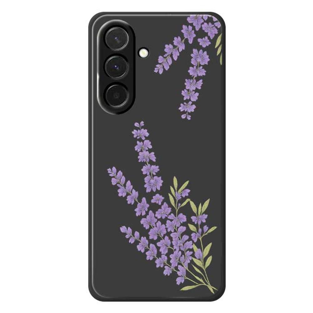 

For Samsung Galaxy A36 5G Case Lavender Pattern Printing Straight Edge TPU Phone Back Cover Black