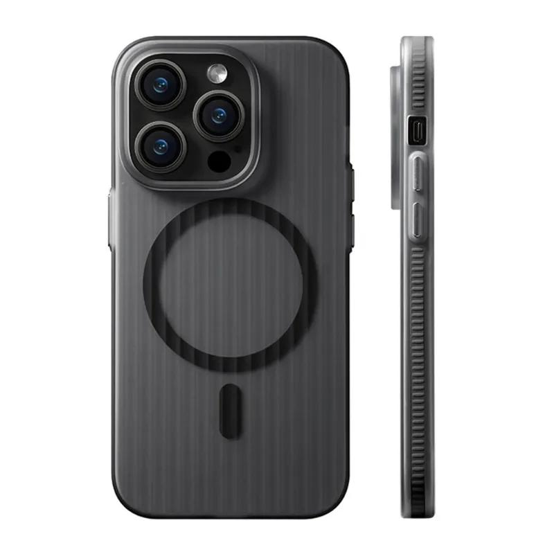 Rillenmuster Für Magsafe Magnetisches Kabelloses Ladecase Für iPhone 16 15 14 13 12 Pro Max Plus Rutschfeste Harte PC Matt Hülle