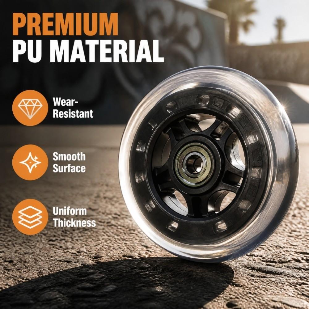 4 Inch Replacement Wheels Black Transparent Bearing Caster Wheels Durable Caster Wheels Doors
