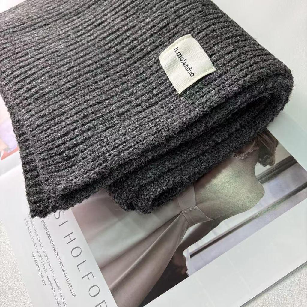 Korean Style Cozy Knitted Wool Scarf for Women - Winter Warmth with Versatile Neck Protection & Couple-Friendly Design