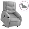 Electric Recliner Chair with Rising Function Light Grey Fabric