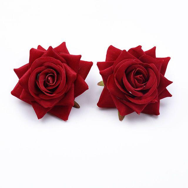 10/30PCS Silk Red Roses Bridal Accessories Clearance Artificial Flowers Home Room Wedding Decoration Yard Diy Gift Box Scrapbook