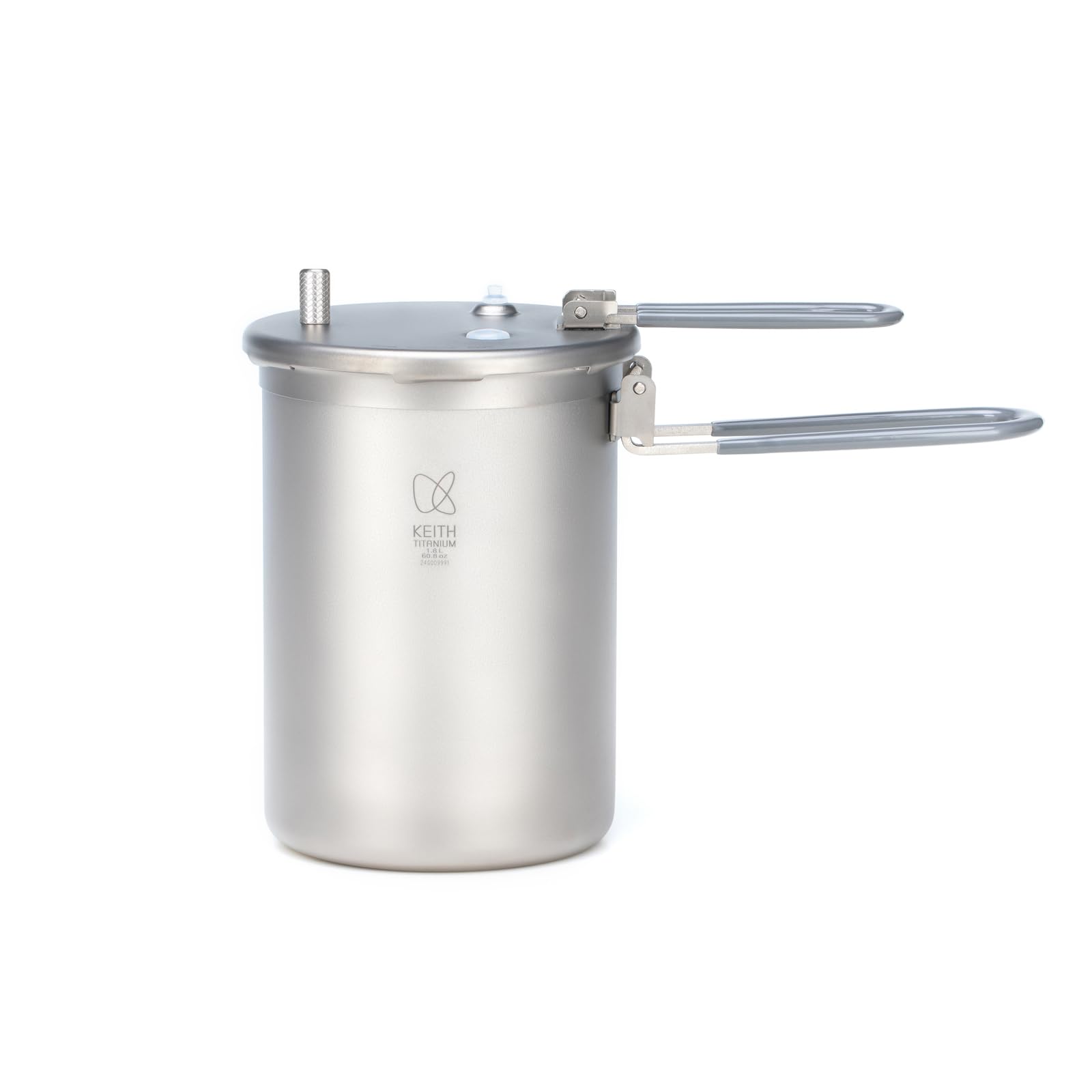 

KEITH Titanium Camping Cooking Titanium Plateau Pressure Picnic 1800ml Pot, Cooker, Travel, Cookware, (Silver (KEITH-Ti6302))