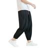 Men's 2024 Summer Cotton-Linen Chinese-Style Nine-Point Trousers - Loose Fit, Large, Slim Casual Pants