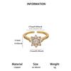Elegant Zircon Sunflower Rings For Women Gold Color Stainless Steel Sunflower Adjustable Ring Bridal Wedding Jewelry Gift