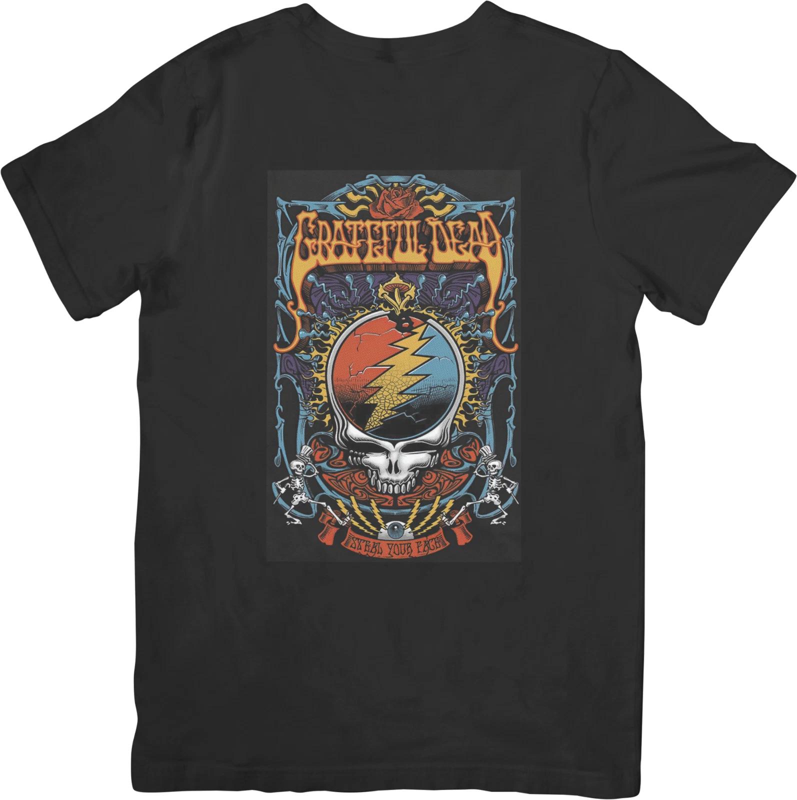 

Grateful Dead Music Unisex Fit for Men & Women Quality Cotton T-Shirt Black 4XL