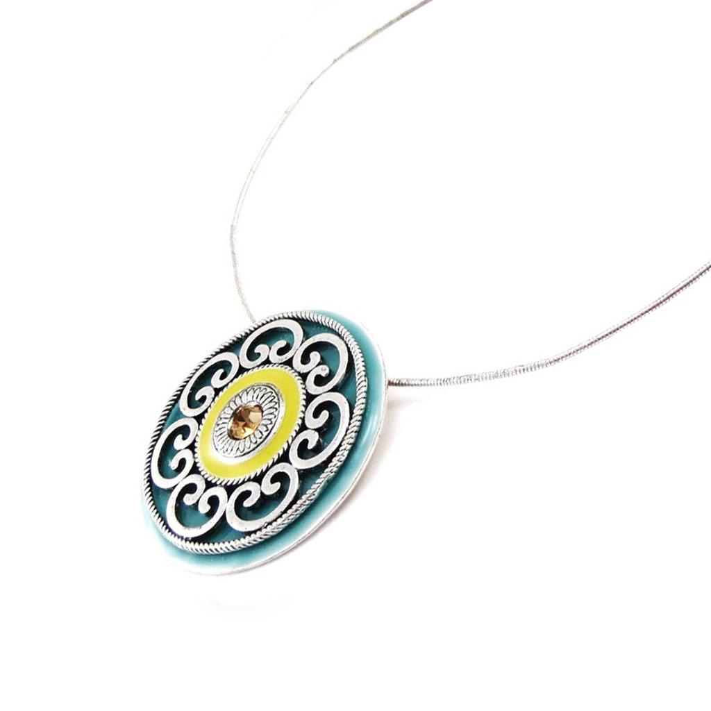 Les Trésors De Lily [C5476] - Yellow Turquoise 'Babouchka' Designer Necklace