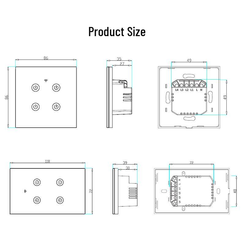 Tuya EU WiFi Smart Wall Switch with Touch & Alexa Voice Control