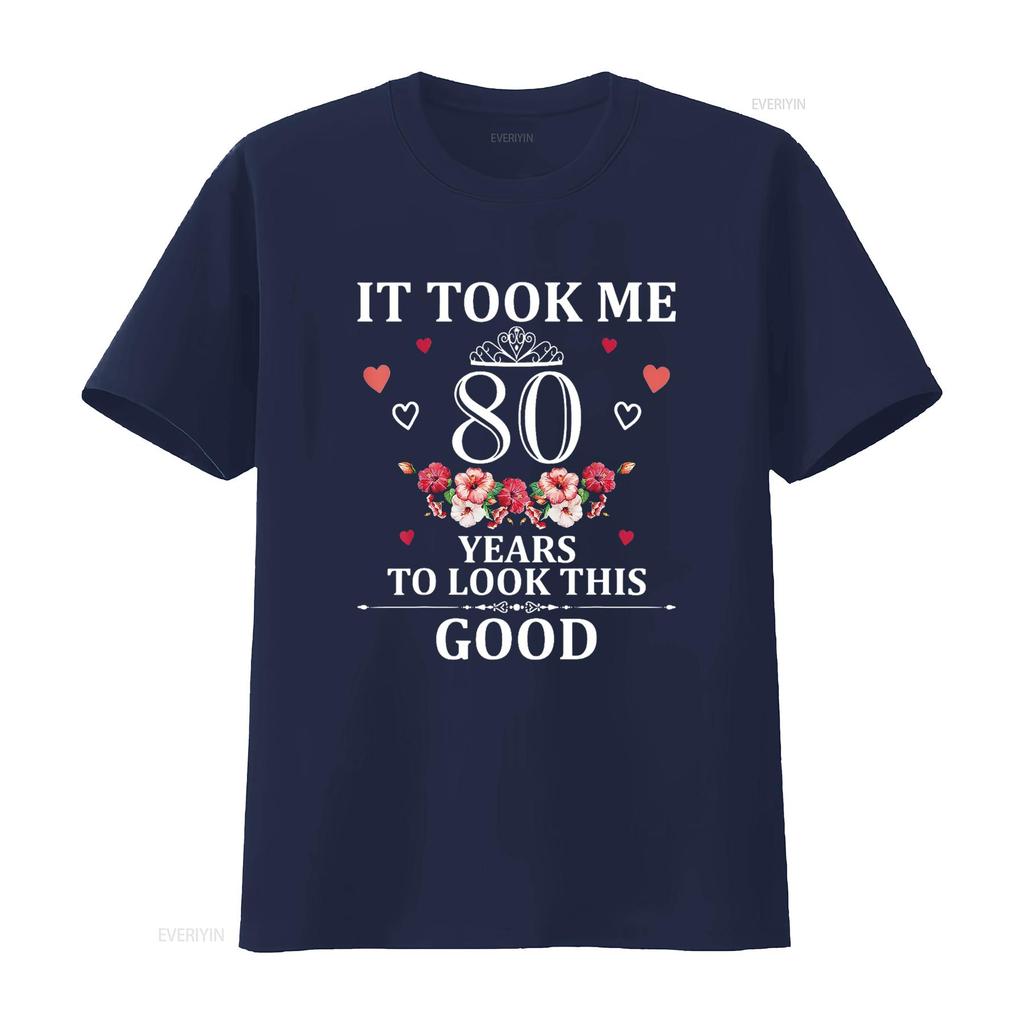 80 Year Old Lady Woman Funny Mom s 80th Birthday T Shirt Black vintage Washed Versatile Breathable homme Top For Everyday Wear