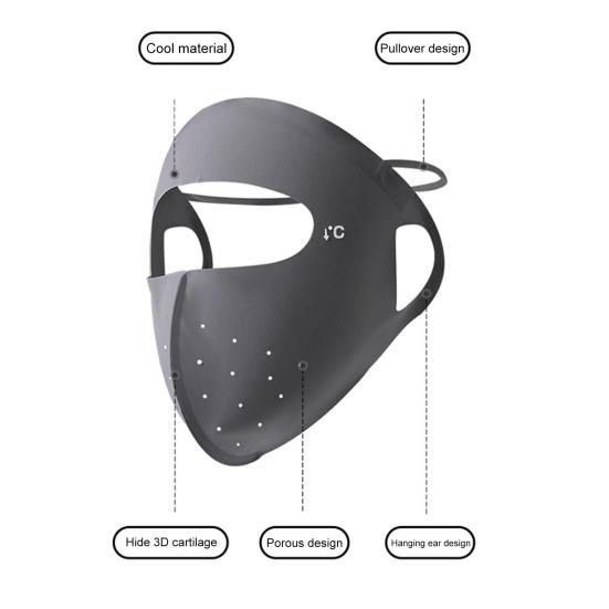 Sunscreen Face Guard Lightweight Ice Silk Fabric Cool Breathable 360 Degree Sun Protection Riding Face Guard