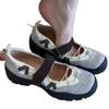 Sheepskin version~ retro style Velcro Mary Jane shoes women's new versatile casual ballet sports sandals