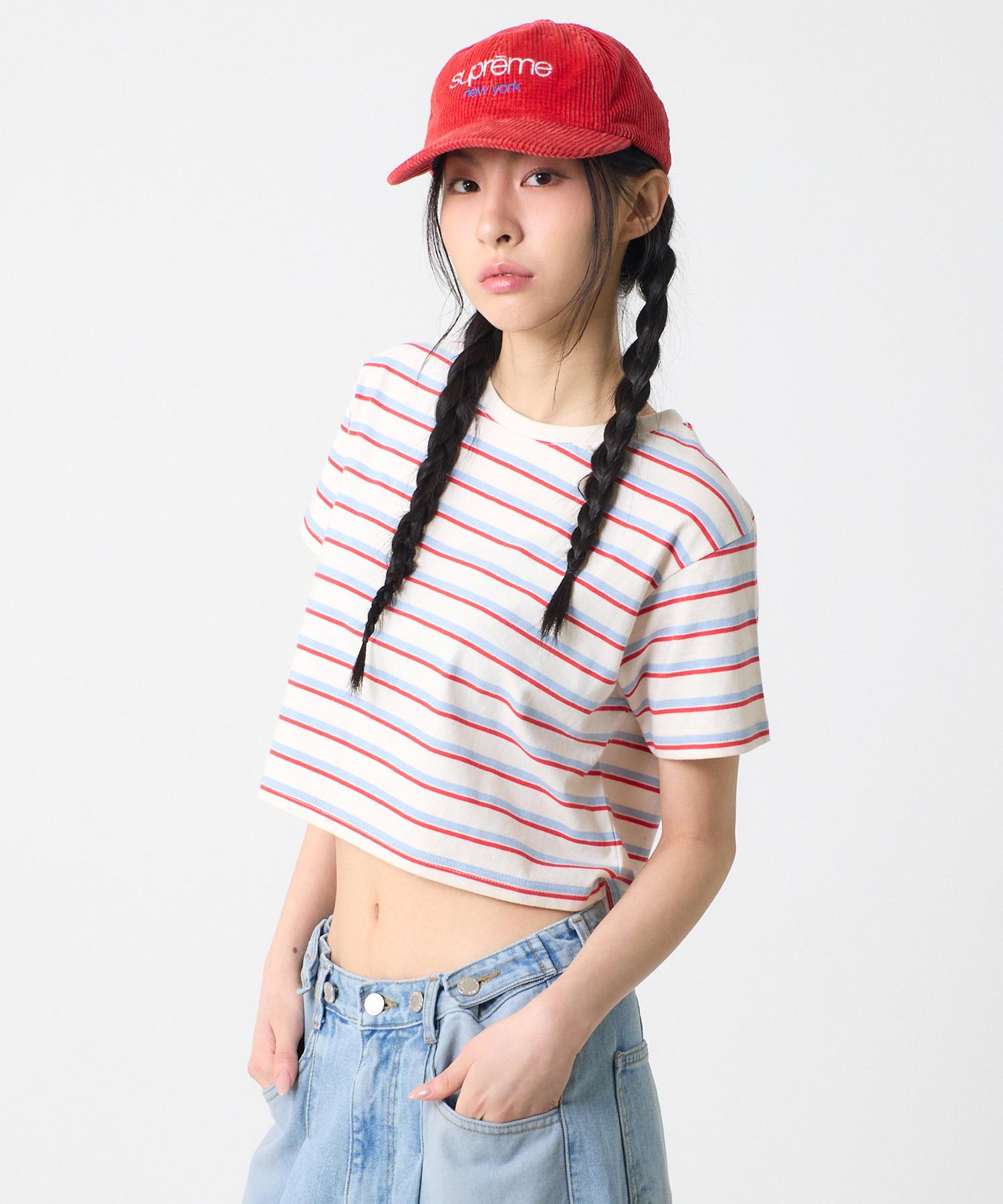Unknown Planet Striped Crop Top White White/Free