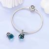 Blue Copper Galaxy Star & Moon Murano Charm Fit Original Bracelet Lucky Cyan Clover Charm Diy Necklace Jewelry