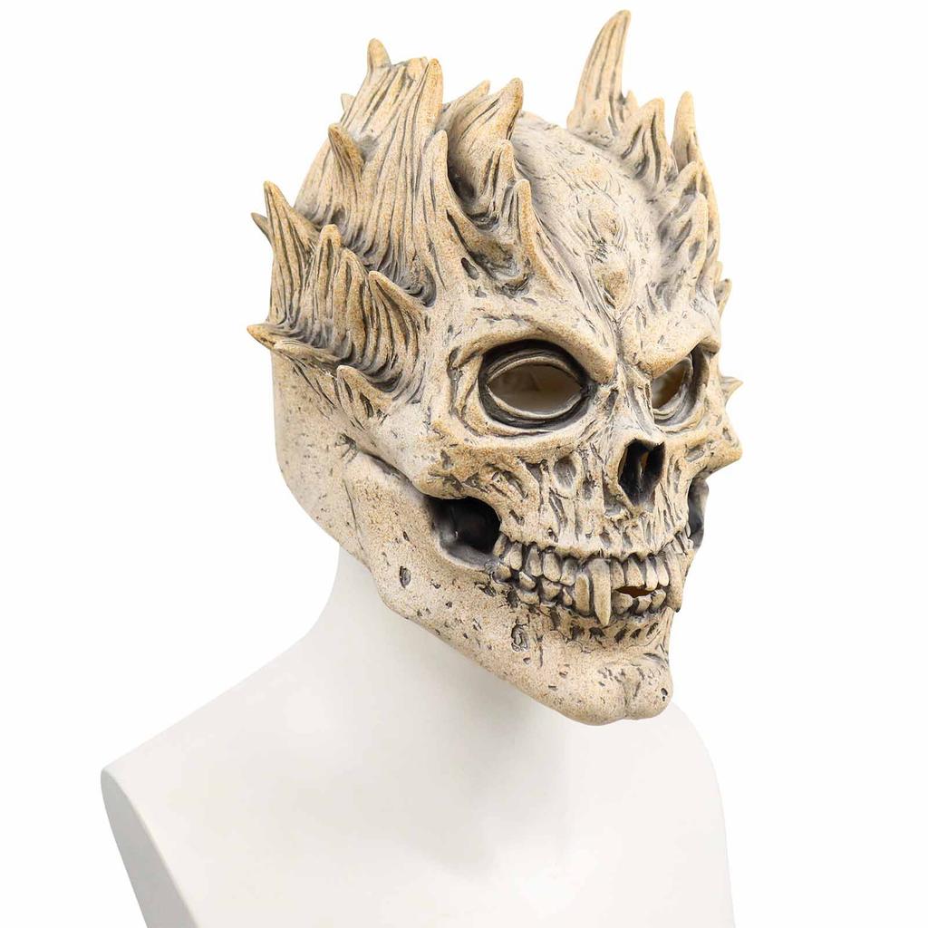 Halloween Skull Horror Mask Latex Warrior Death Demon Skull Headgear Festival Props