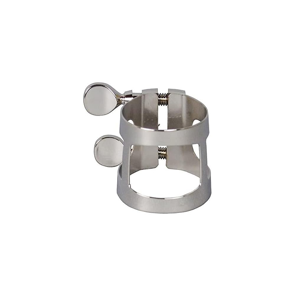 YAMAHA ligature for bass clarinet, silver plated finish.