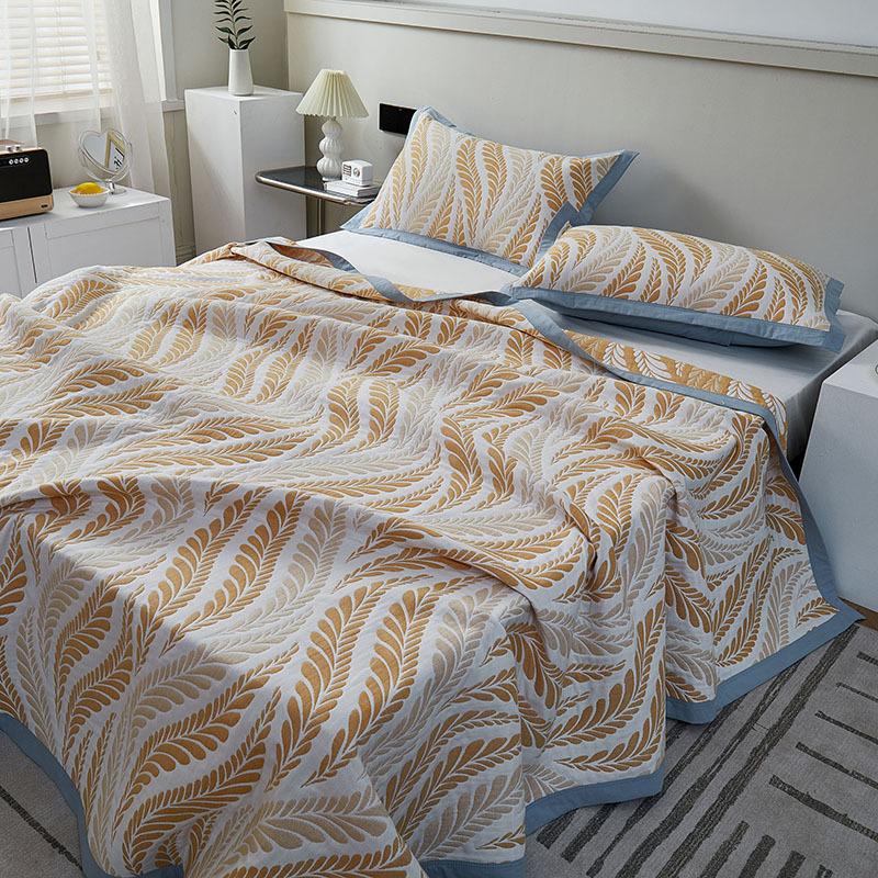 Mother and Baby Grade Long-staple Cotton Six-layer Gauze Bed Cover Three-piece Set of Machine Washable Household Bed Sheets, Bed Skirts, Bedspreads