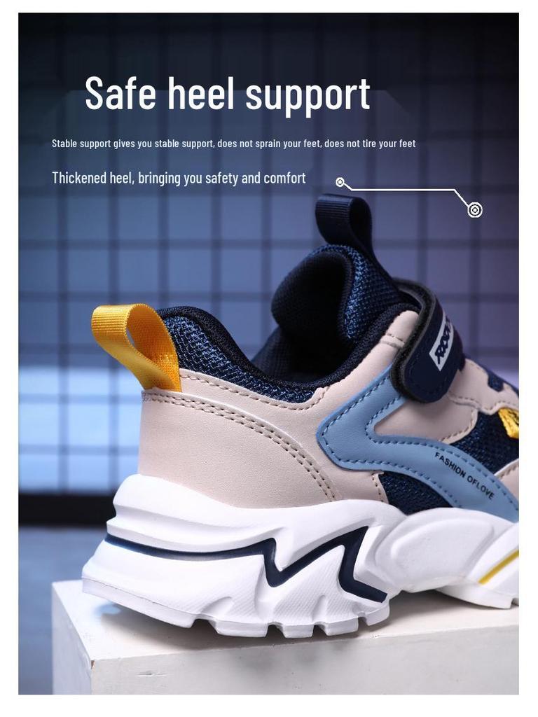 Boys' 2025 Autumn Mesh Breathable Non-slip Sports Shoes with Soft Soles for Big and Middle Kids