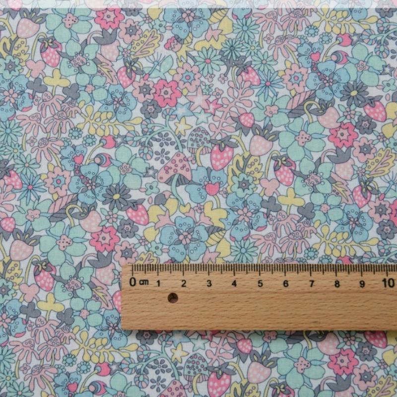 Classics Pastoral Floral Poplin Cotton Fabric DIY Children's Wear Cloth Make Bedding Quilt Decoration Home Sewing Cloth