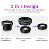 2 In 1 Phone Lens Kit 0.45x Ultra Wide Angle Macro External Cellphones Lens HD Camera Universal Clip 37mm For iPhone Andr