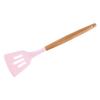 1PC Silicone Wood Turner Soup Spoon Spatula Brush Scraper Pasta Server Egg Beater Kitchen Cooking Tools Kitchenware Green/Pink