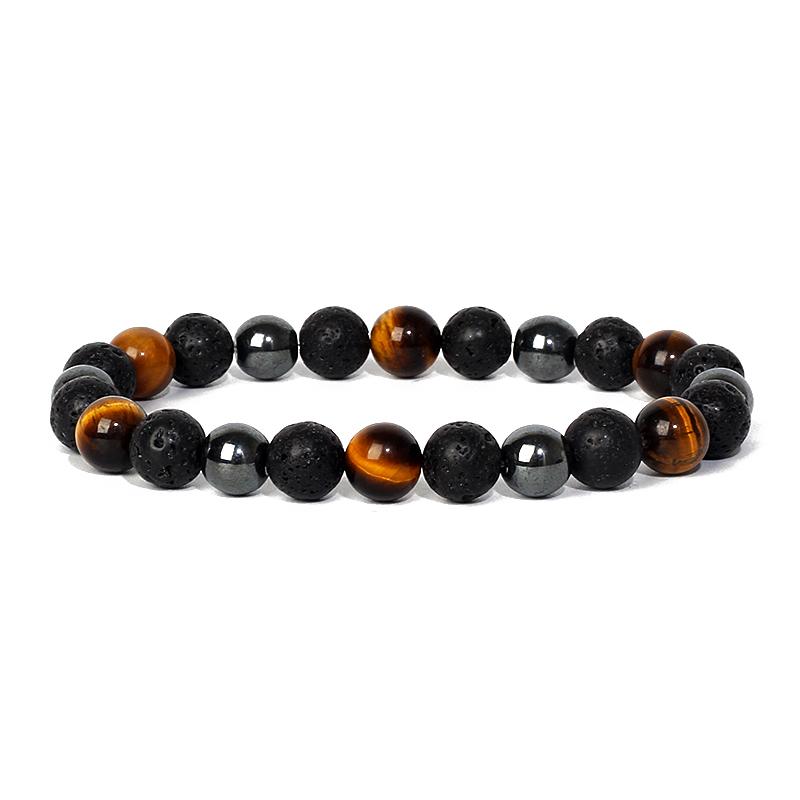 Facted Obsidian Hematite Tiger Eye Bracelets for Magnetic Health Protection Soul Jewelry Nature Stone Beads Bracelet Men Pulsera