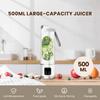 Portable Personal Electric USB Juicer, 500ML Mini Blender for Shakes and Smoothies, 12 Blades Great for Mixing, Compact, Convenient (White)