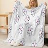Hemmed Flannel Throw Blanket, Minimalist Floral Pattern, Soft Skin-friendly Couch Cover, Cozy Home Decor for Christmas & Halloween