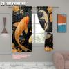 2pc    Window Drapes koi Versatile Polyester  Without Electricity Festive Backdrops Suitable for Party Decor