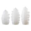 White Ceramic Vase Farmhouse Home Decor Leaves Style Modern Minimalist Pottery Vase Table Centerpieces Vase Decorative