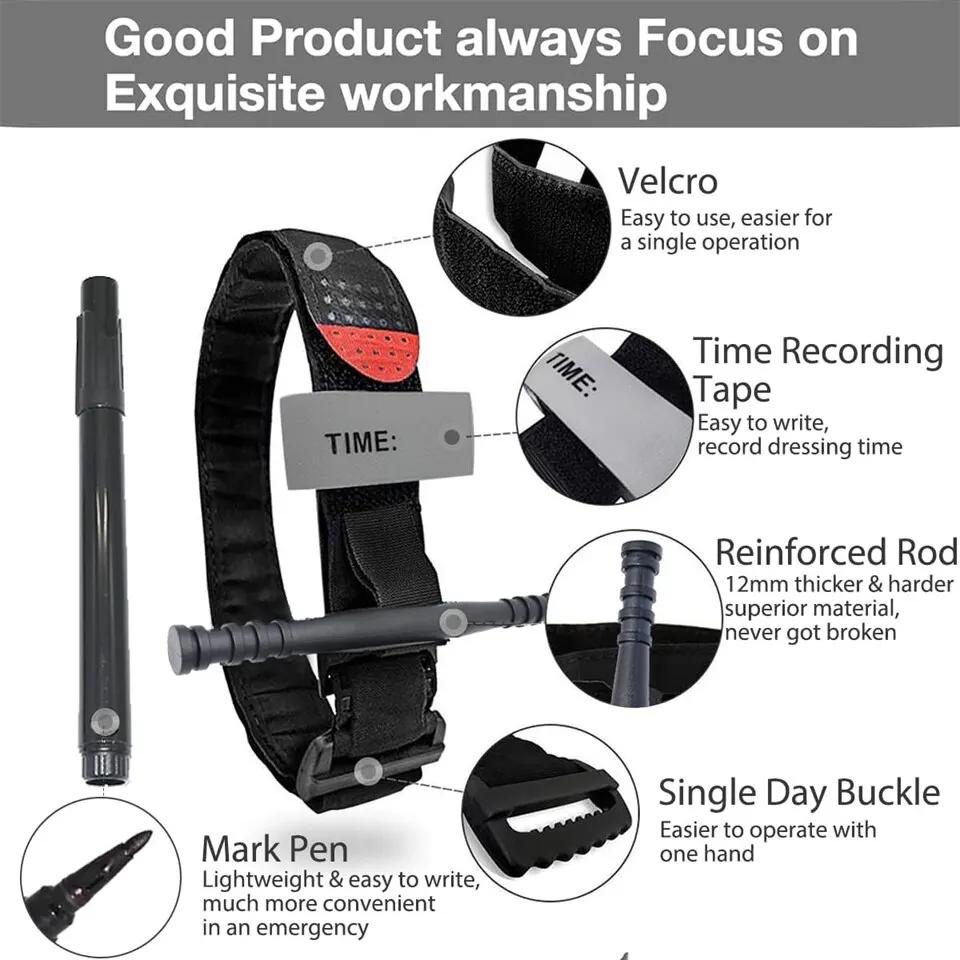 Opaska uciskowa bojowa medyczna opaska uciskowa taktyczna wojskowa na wypadek nagłego wypadku z długopisem pierwsza pomoc sprzęt kempingowy do eksploracji na świeżym powietrzu