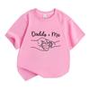 Kids Boys Girls 100% Cotton Crew Neck Short Sleeve T-Shirt, Sweet Daddy and Me Hand in Hand Pattern Casual Soft Tops for Toddlers Family Parent-Child