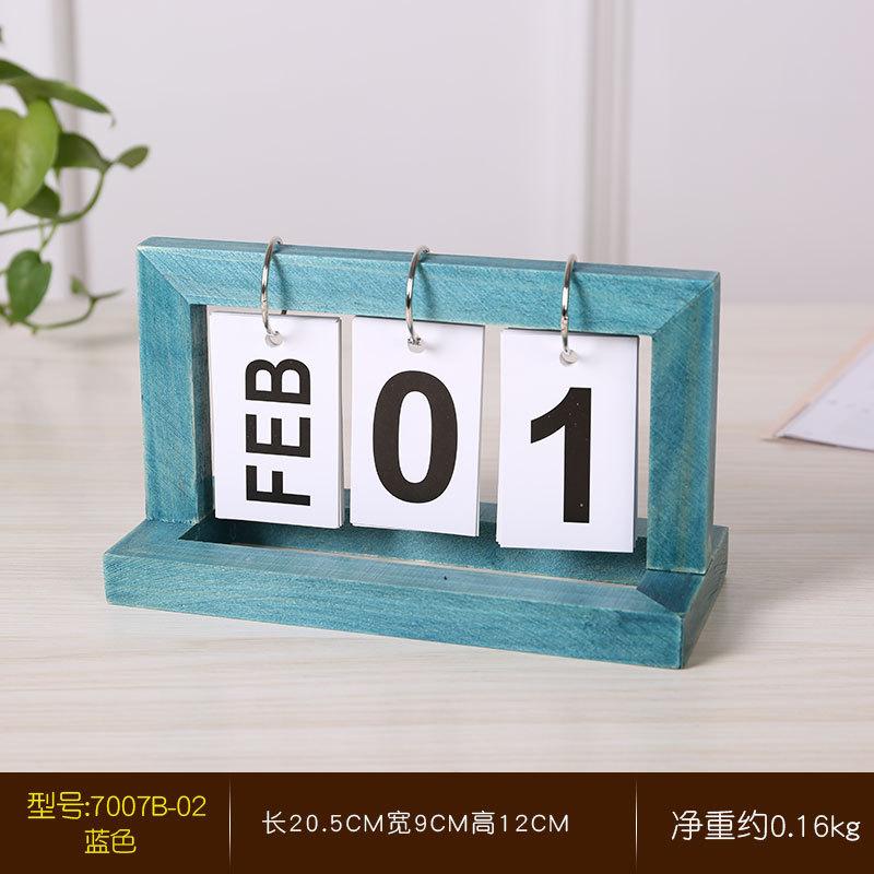 Y Minimalist Wooden Flip Desk Calendar - Vintage Home Office Decor, Dorm Desktop Organizer, Eco-Friendly Perpetual Calendar Gift