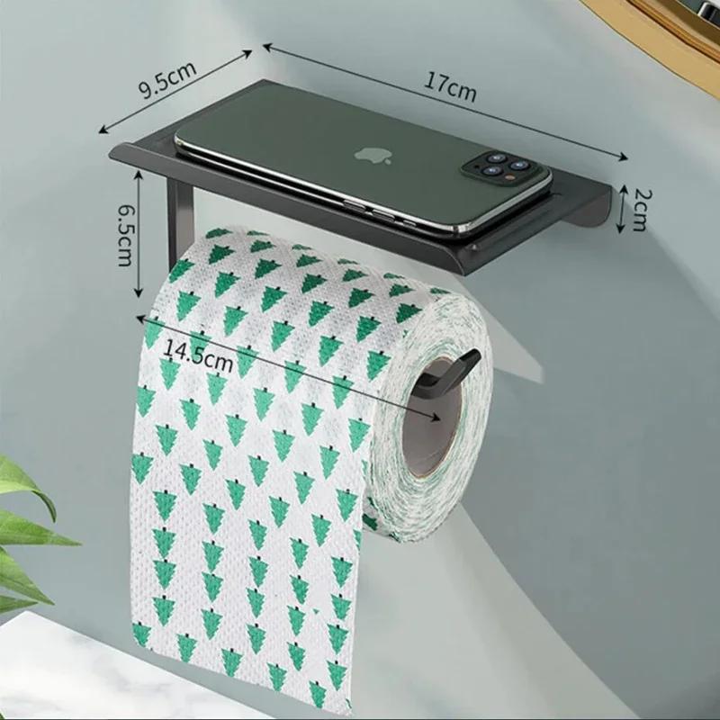 Portarotolo di Carta Igienica in Lega di Alluminio Montaggio a Parete per Bagno WC Porta Carta Telefono Scaffale Scaffale per Rotolo di Asciugamani Accessori