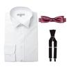 [Dress Code 101] Groom's Accessories 3-Piece Set: Wing Collar Shirt, Bow Tie, Suspenders