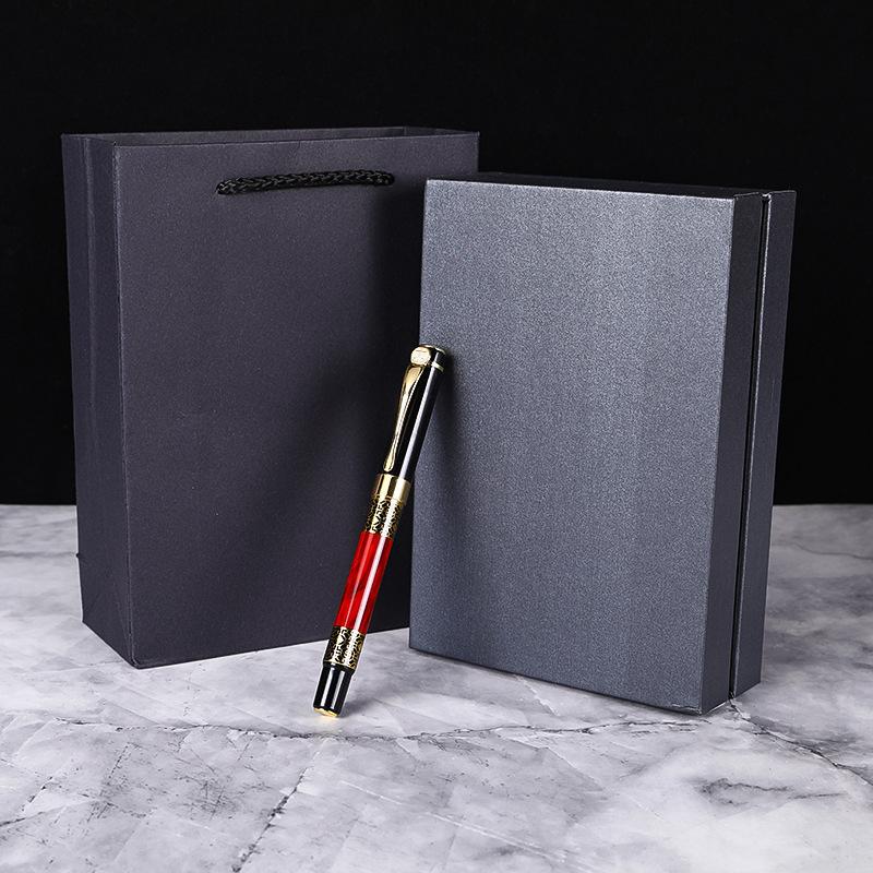 Ink Ink Bag Dual-purpose Teacher and Student Wood Grain Pen Gift Box Business Gifts School Metal Pen Commemorative Set