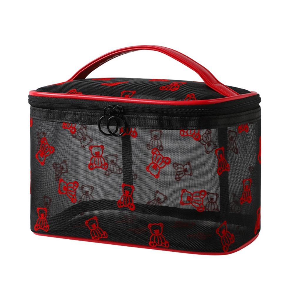 Large Capacity Mesh Cosmetic Bags INS Toiletries Storage Pouch Simple Visible Wash Handbag  Camping