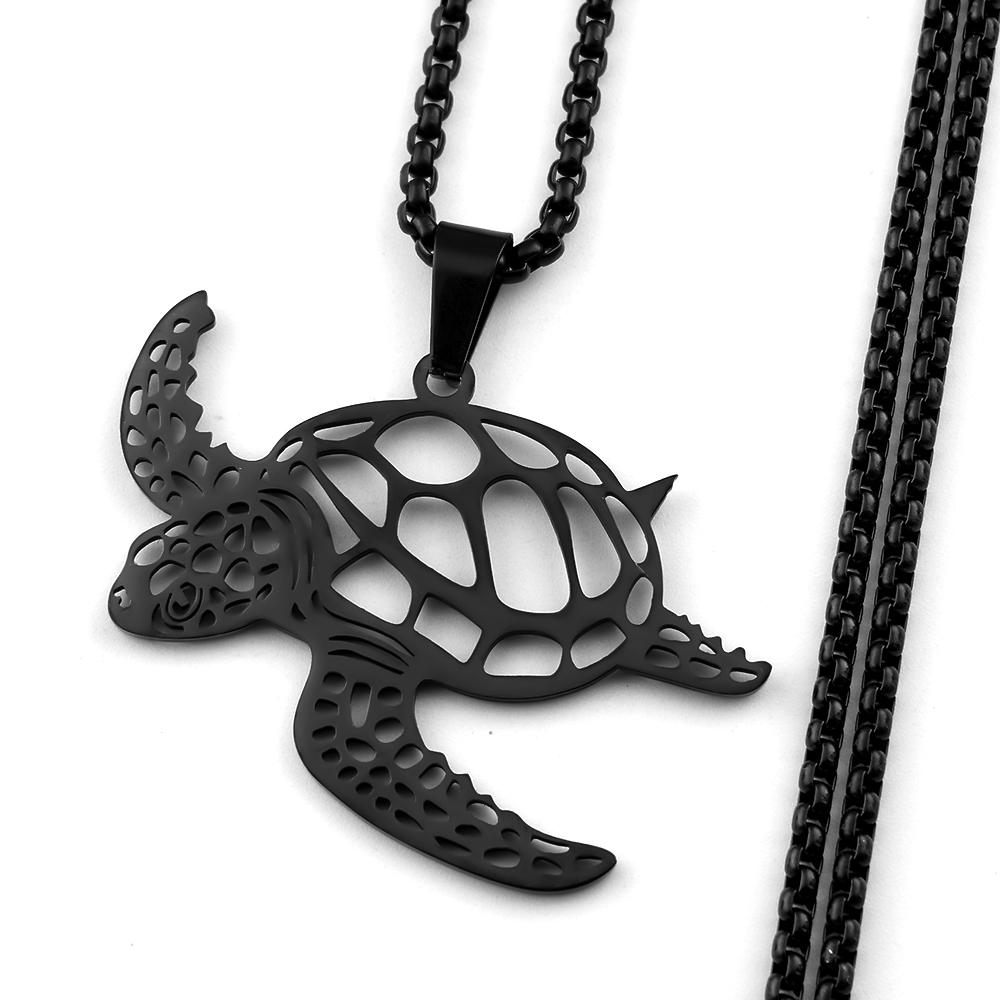 Sea Turtle Aumakua Pendant Necklace For Women Men Stainless Steel Silver Color Hawaiian Ocean Culture Male Chain Jewelry Gifts