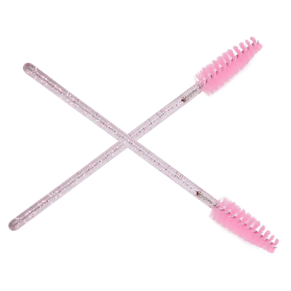 50 Stück Nylon-Make-up-Pinsel, Mascara-Stäbe, Wimpern, Augenbrauen, tragbarer Einwegpinsel