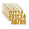 Number Stickers, 10 Pieces, Number Stickers, Number Labels, Gold, Glossy,