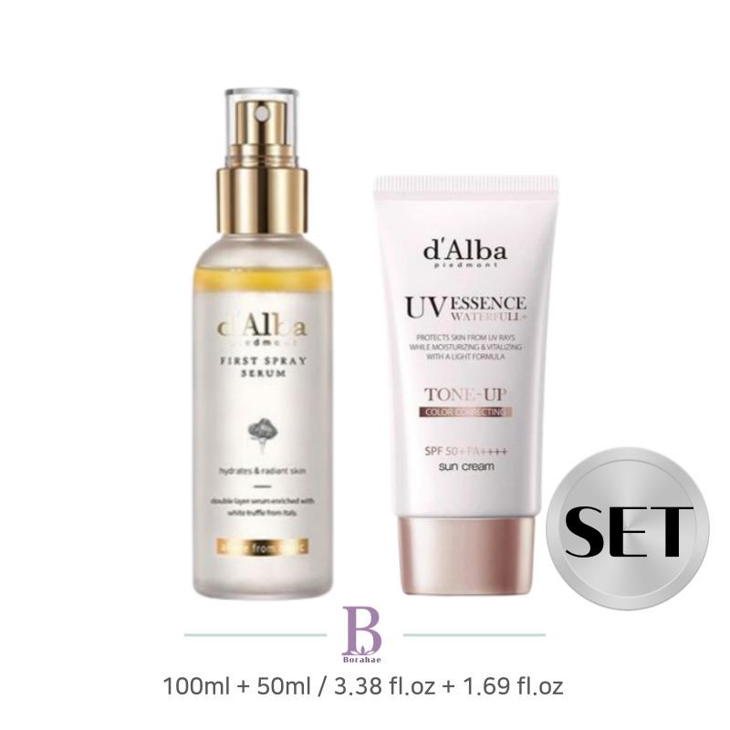 

d Alba First Spray Serum 100ml + Waterfull Tone-Up Sun Cream Pink 50ml Set