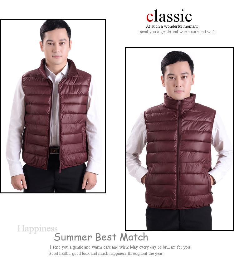 Men's Plus Size Lightweight Down Vest - Warm, Trendy Sleeveless Outerwear for Autumn & Winter