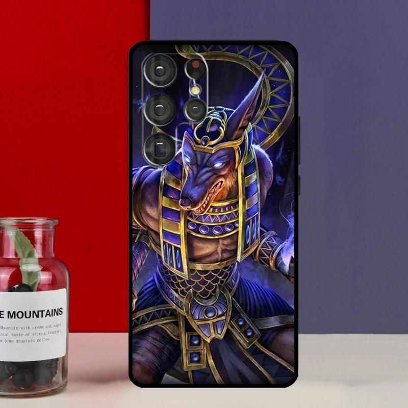 Egypt Nefertiti Anubis Ankh Funda Case For Samsung Galaxy S25 Ultra S9 S10 S20 FE S21 S22 S23 Plus S24 Ultra Phone Cover
