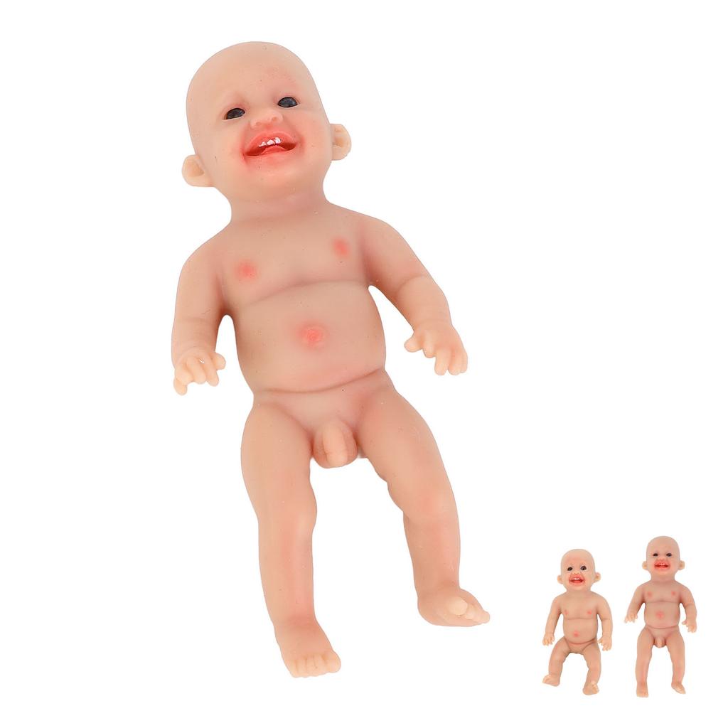 Lifelike Reborn Baby Doll 6 Inch Realistic Cute Sweet Smile Face Soft Silicone Solid Real Reborn Bab