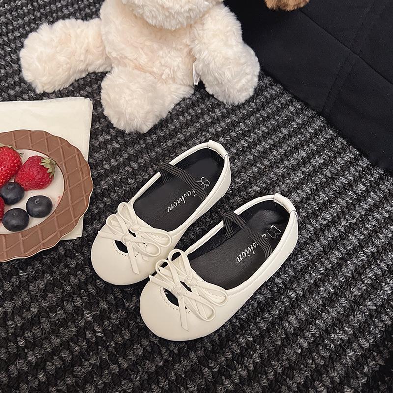 Fashion Girls Shoes 2025 Autumn New Kids Leather Shoe Simple Girls' Bow Casual Shoes Versatile Child Performance Shoe Zapatos