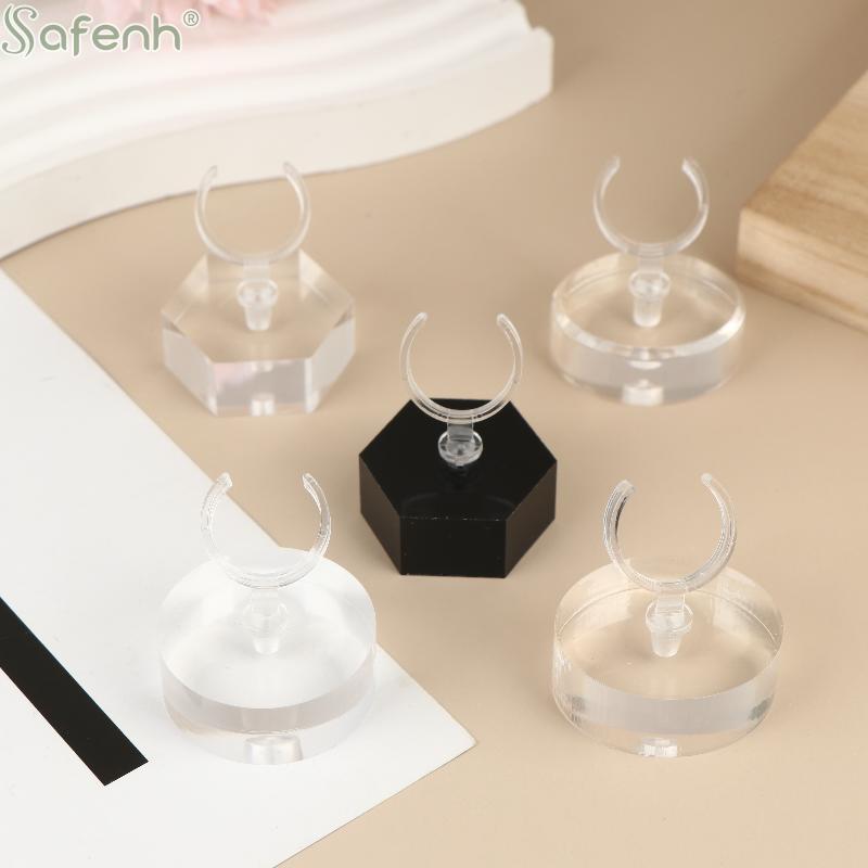 Geometric Acrylic Ring Display Stand with Clear 3 6 Slot Jewelry Box for Wedding Earring Show Shop Organizer