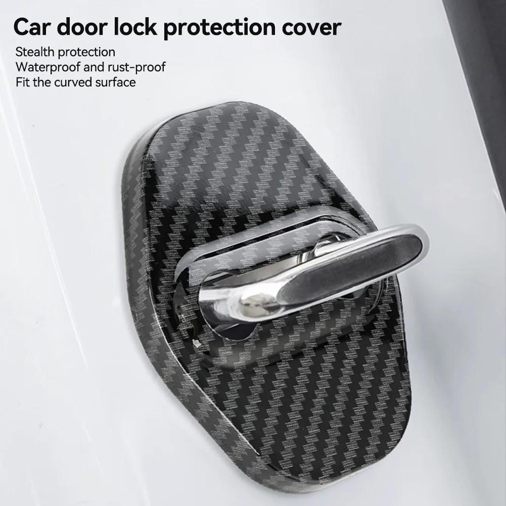 4Pcs Car Door Lock Buckle Protective Cover Door Shock Absorber Cushion Thickened Pad for VW Volkswagen ID3 ID4 CROZZ ID6