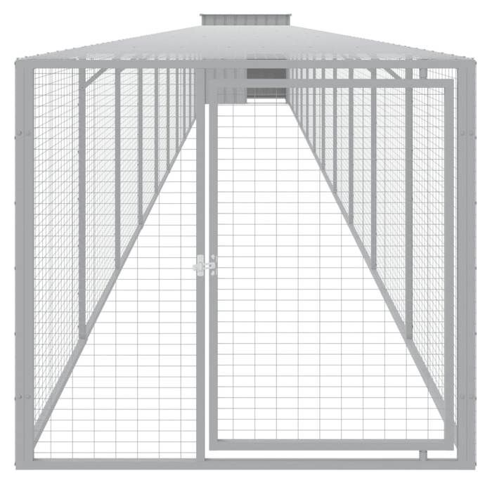 Poulailler - Maison Exclusive - acier galvanisé - gris clair - 110 x 1221 x 110 cm