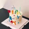 Happy Birthday Tortenaufleger Bunte Tortendekoration Englischer Buchstabe Hochzeit Cupcake für Geburtstagsparty Tortendekoration