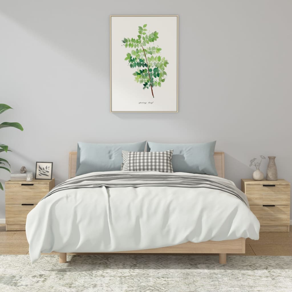 Nightstands 2 Pcs Sonoma Oak Wood Based Material