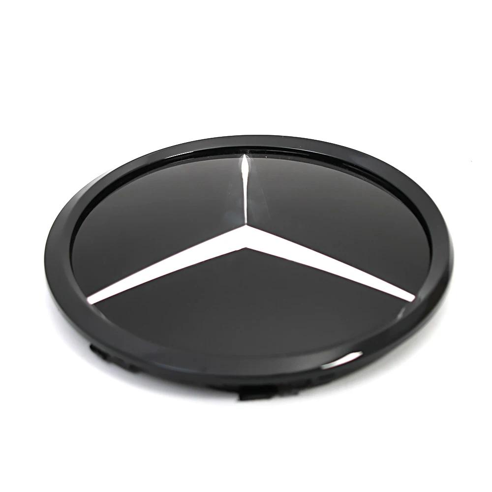 Hot Car Sticker 3D Mirror Front Grille Star Emblem  For Mercedes Benz E-Class W213 2016-2020 E200 E250 E300 Logo Glossy Black Ch
